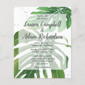 Einladung zur tropischen Wasserfarbenhochzeit (Vorderseite)