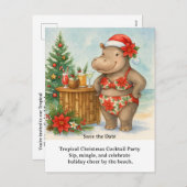 Einladung zur tropischen Weihnachts-Cocktailparty (Vorne/Hinten)