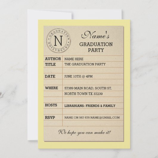 Einladung zur Veranstaltung "Library Card Graduati (Vorderseite)