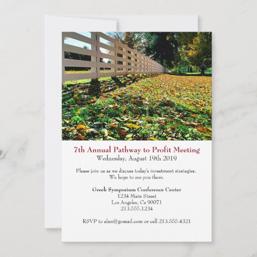 Einladung zur Veranstaltung von Geschäftstagungen (Vorderseite)