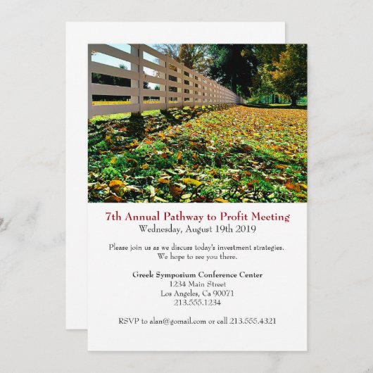 Einladung zur Veranstaltung von Geschäftstagungen (Vorne/Hinten)