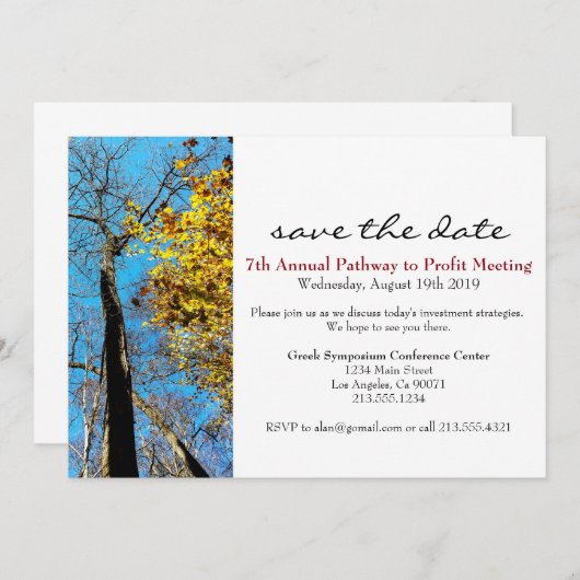 Einladung zur Veranstaltung von Geschäftstagungen (Vorne/Hinten)