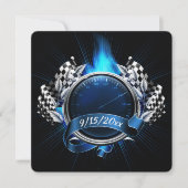 Einladung zur Veranstaltung von Rennwagen (Vorderseite)