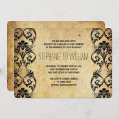 Einladung zur Verheiratung im Vintagen Hintergrund (Vorne/Hinten)