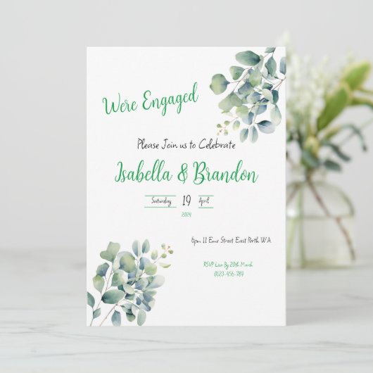 Einladung zur Verlobung der Leafy-Minimal (Stehend Vorderseite)