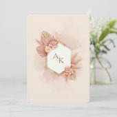 Einladung zur Verlobung Eleganter Initials (Stehend Vorderseite)