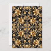 Einladung zur Verlobung Golden Floral (Rückseite)