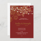 Einladung zur Verlobung in Rot und Gold (Vorne/Hinten)