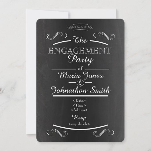 Einladung zur Verlobung von Kartontypografie (Vorderseite)