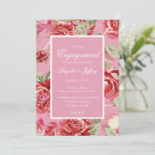 Einladung zur Verlobung von rote Rosen (Stehend Vorderseite)