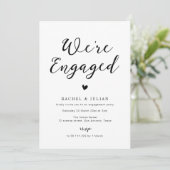 Einladung zur Verlobung von Schriftzeichen (Stehend Vorderseite)