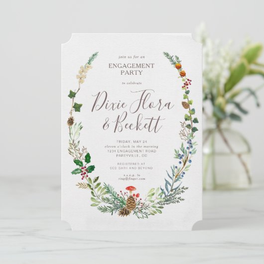 Einladung zur Verlobung Winterwald (Stehend Vorderseite)