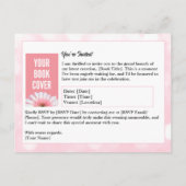 Einladung zur Veröffentlichung eines rosa Autors Postkarte (Rückseite)