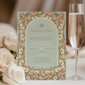 Einladung zur verzierten Blumenhochzeit