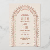 Einladung zur Verzierten Bogenhochzeit - Elfenbein (Vorderseite)