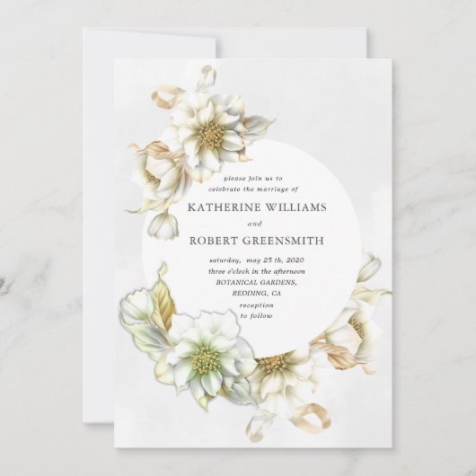 Einladung zur viktorianischen Alabaster-Blumenhoch (Vorderseite)