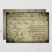 Einladung zur Vintag Doodle Hochzeit (Vorne/Hinten)