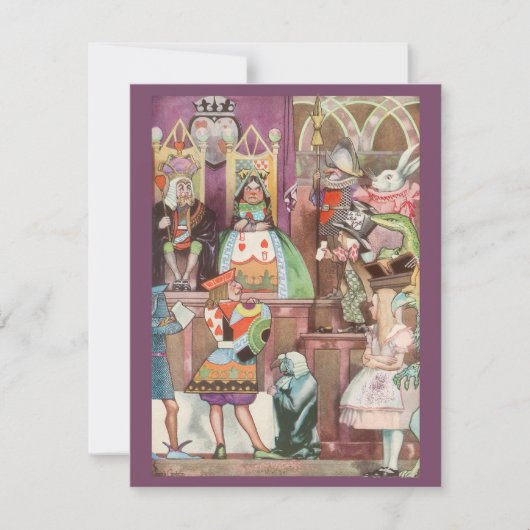 Einladung zur Vintagen Alice im Wunderland (Vorderseite)