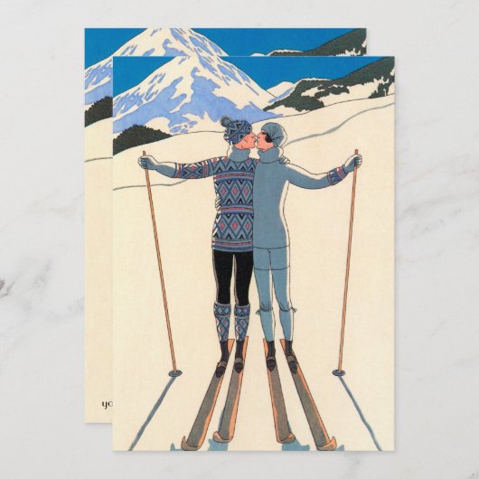 Einladung zur Vintagen Art Deco Liebe (Vorne/Hinten)