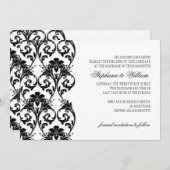 Einladung zur Vintagen Black Lace Hochzeit (Vorne/Hinten)