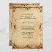 Einladung zur Vintagen Blumenhochzeit (Vorne/Hinten)