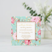 Einladung zur Vintagen Blumenhochzeit (Stehend Vorderseite)