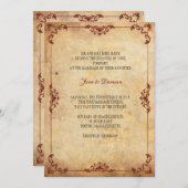 Einladung zur Vintagen Blumenhochzeit (Vorne/Hinten)