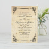 Einladung zur Vintagen Blumenhochzeit (Stehend Vorderseite)