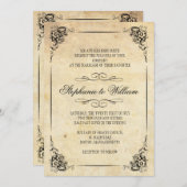 Einladung zur Vintagen Blumenhochzeit (Vorne/Hinten)