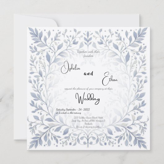 Einladung zur Vintagen Blumenhochzeit (Vorderseite)