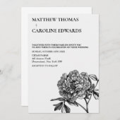 Einladung zur Vintagen Blumenhochzeit (Vorne/Hinten)