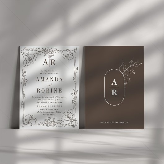 Einladung zur Vintagen Blumenhochzeit