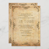 Einladung zur Vintagen Blumenhochzeit (Vorne/Hinten)