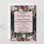 Einladung zur Vintagen Blumenhochzeit (Vorderseite)