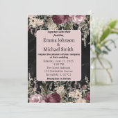 Einladung zur Vintagen Blumenhochzeit (Stehend Vorderseite)