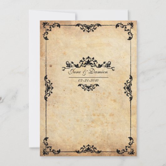 Einladung zur Vintagen Blumenhochzeit (Rückseite)