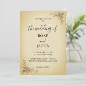 Einladung zur Vintagen Blumenhochzeit (Stehend Vorderseite)