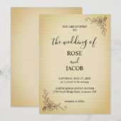 Einladung zur Vintagen Blumenhochzeit (Vorne/Hinten)