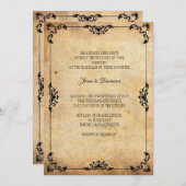 Einladung zur Vintagen Blumenhochzeit (Vorne/Hinten)