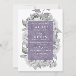 Einladung zur Vintagen Blumenhochzeit | Violett