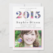 Einladung zur Vintagen Blumenjahrsgraduierung (Vorderseite)