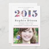 Einladung zur Vintagen Blumenjahrsgraduierung (Vorne/Hinten)