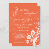 Einladung zur Vintagen blumenorangen Hochzeit (Vorne/Hinten)