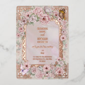 Einladung zur Vintagen Blush Peony Wedding (Vorderseite)