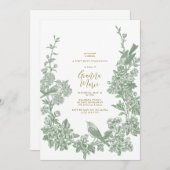 Einladung zur Vintagen botanischen Erstkommune (Vorne/Hinten)