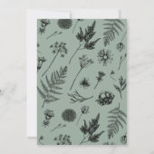 Einladung zur Vintagen botanischen Monogramm-Studi (Rückseite)