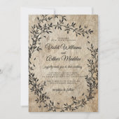Einladung zur Vintagen Botanischen Trauung (Vorderseite)