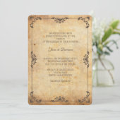 Einladung zur Vintagen Braun-Blumenhochzeit (Stehend Vorderseite)