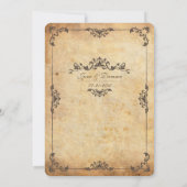 Einladung zur Vintagen Braun-Blumenhochzeit (Rückseite)