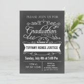 Einladung zur Vintagen Chalkboard Graduiertenparty (Stehend Vorderseite)